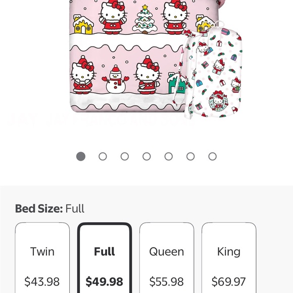 Hello Kitty Festive size Full Bed Set - White and Red - Picture 6 of 7